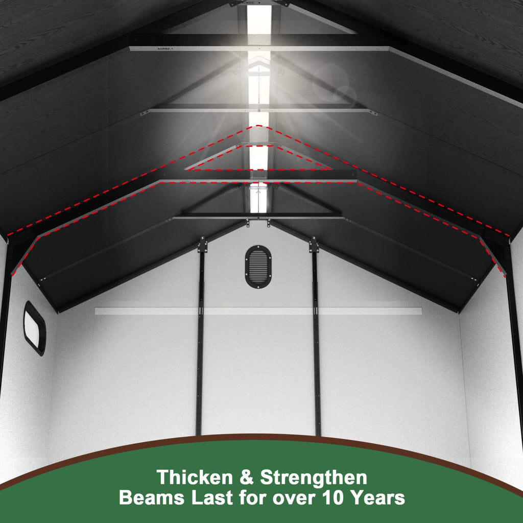 [08X12FT] Alora Large Polypropylene Storage Shed With Reinforced Floor And Lockable Swing Doors (SAK07451)