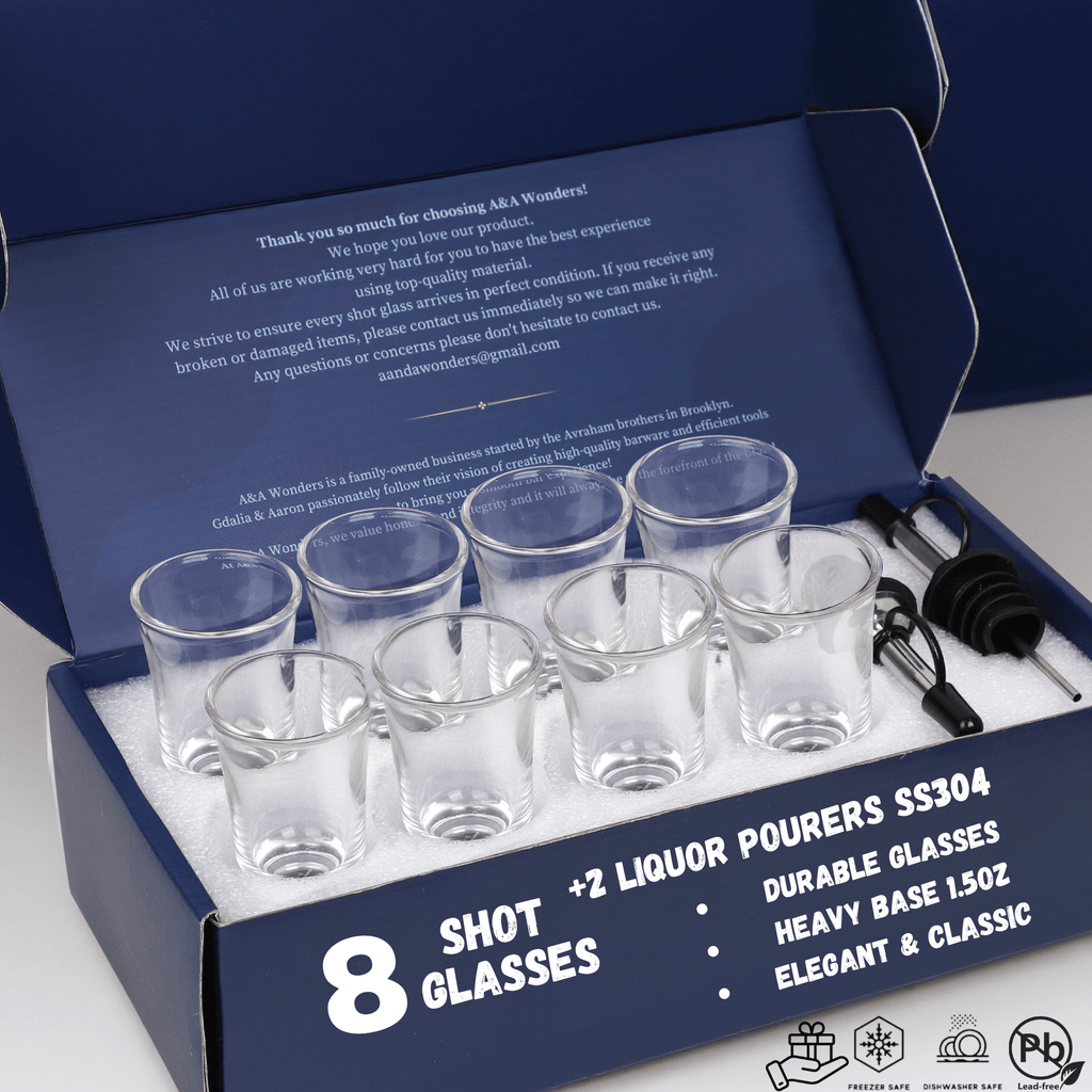 1.5 Oz Shot Glasses Set Of 8 With Heavy Base Shot Glass Set - Clear