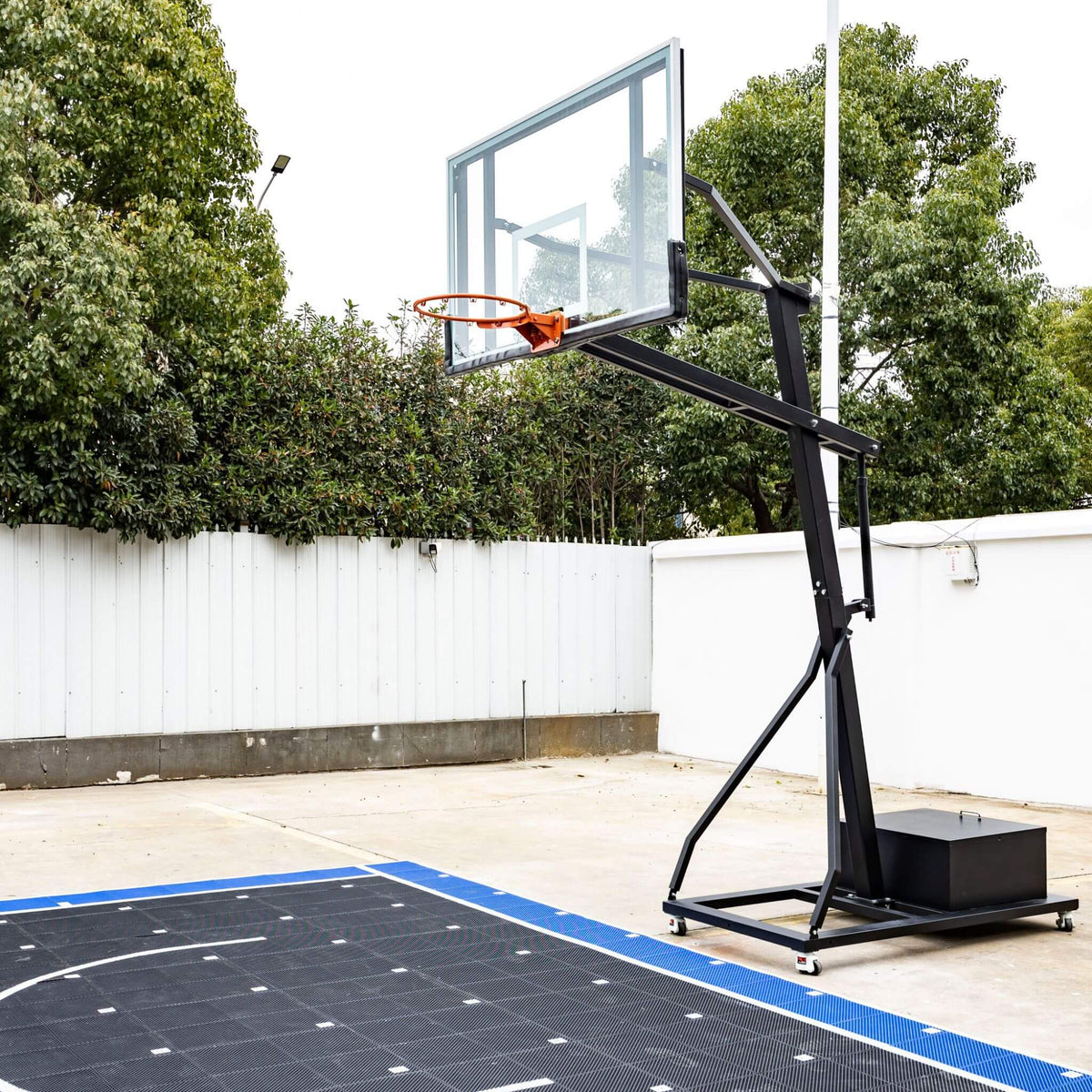 [18X24FT] Heavy-Duty Portable Adjustable Basketball Hoop With Court (SAK72980)