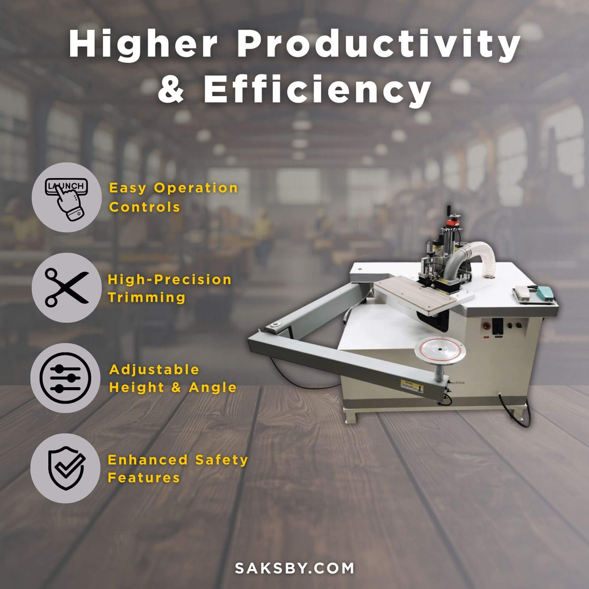 220V Curved Edge Trimming Machine With Foldable Arm (SAK60739)