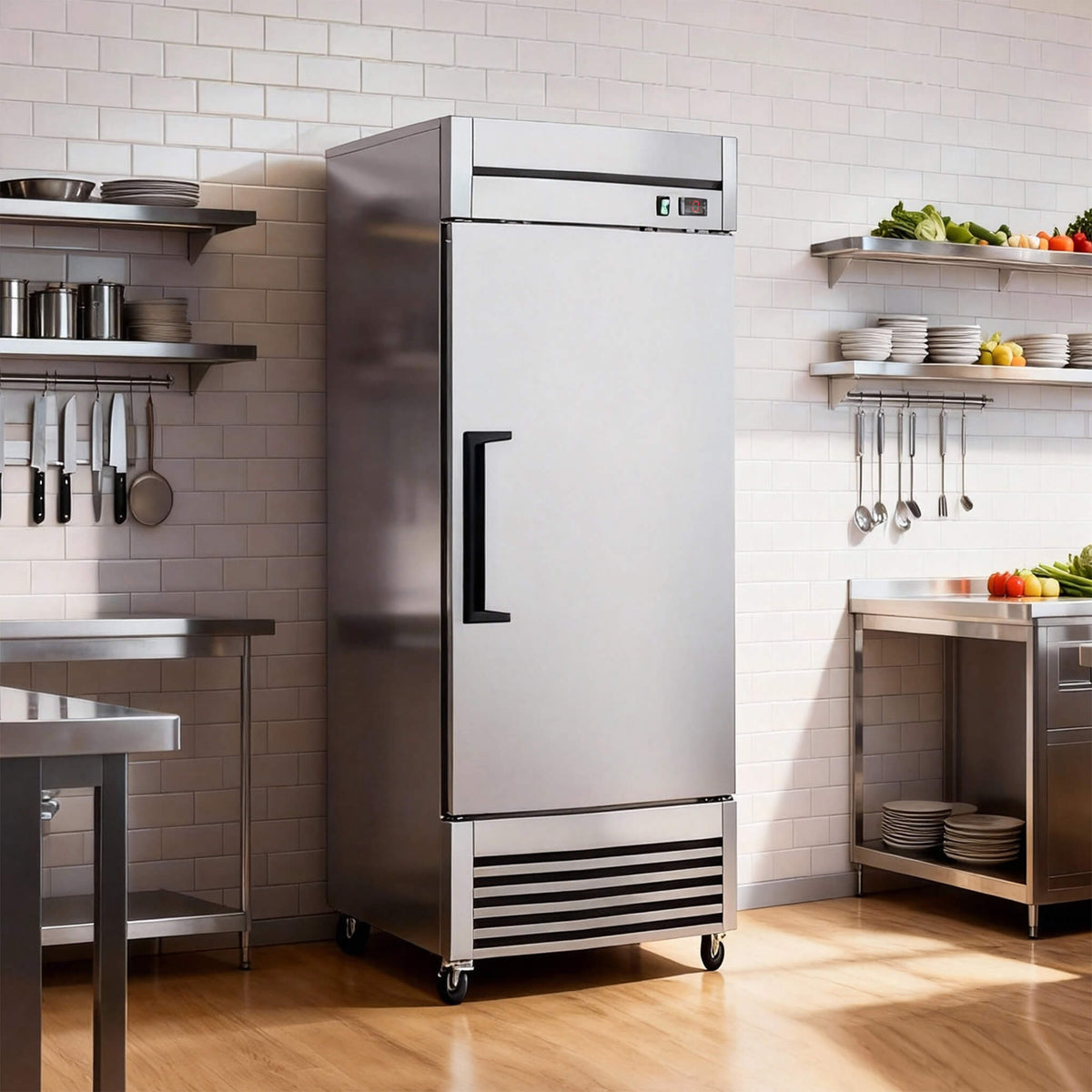 27-Inch 20.5 Cu.Ft Commercial Solid Door Stainless Steel Reach-In Freezer (SAK29705)
