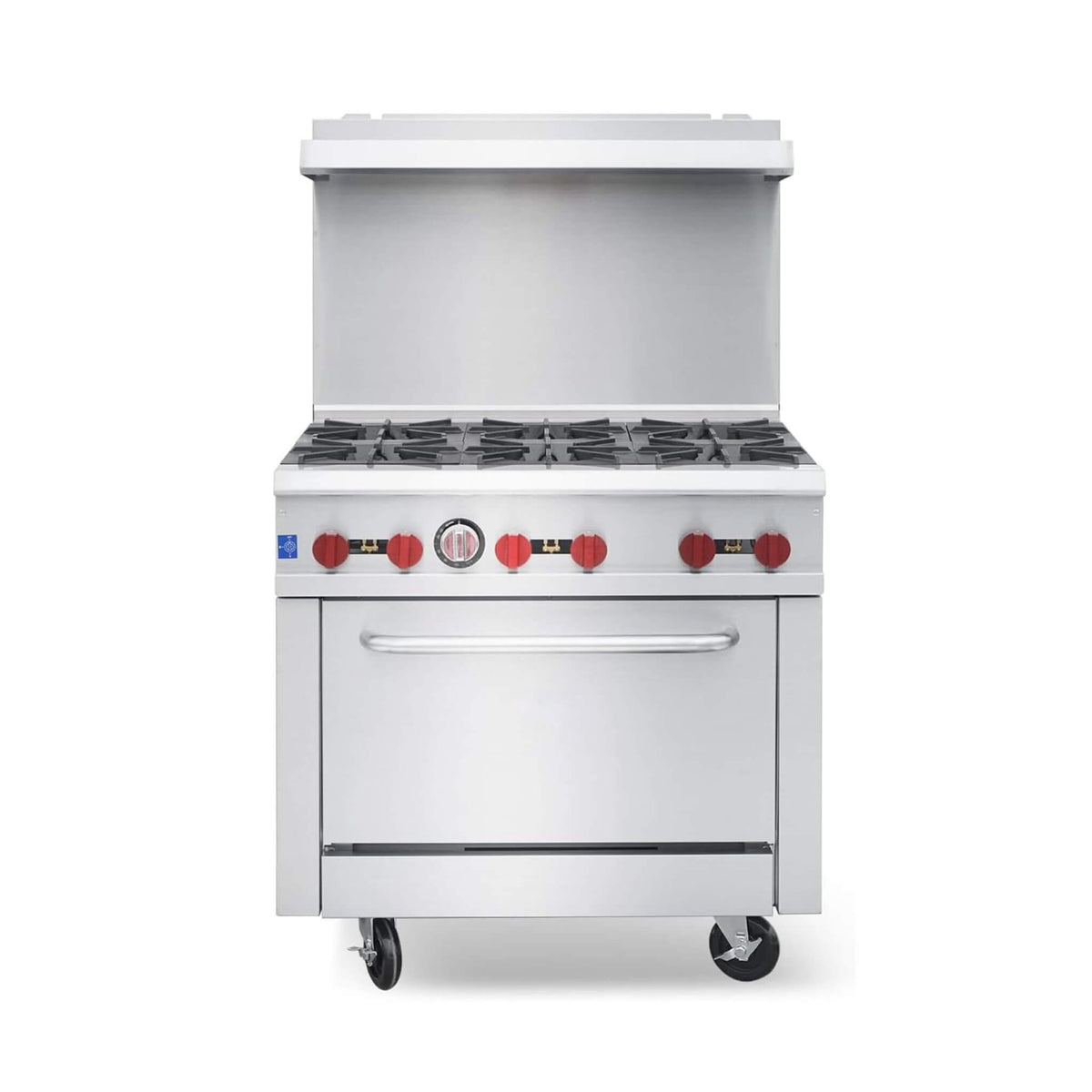36-Inch Commercial 210K BTU 6-Burner Stainless Steel Freestanding Gas Range (SAK85603)