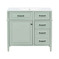 Nuvia 36-Inch Freestanding Bathroom Vanity With Ceramic Sink And Storage Cabinets [Faucet Not Included] (SAK41792)