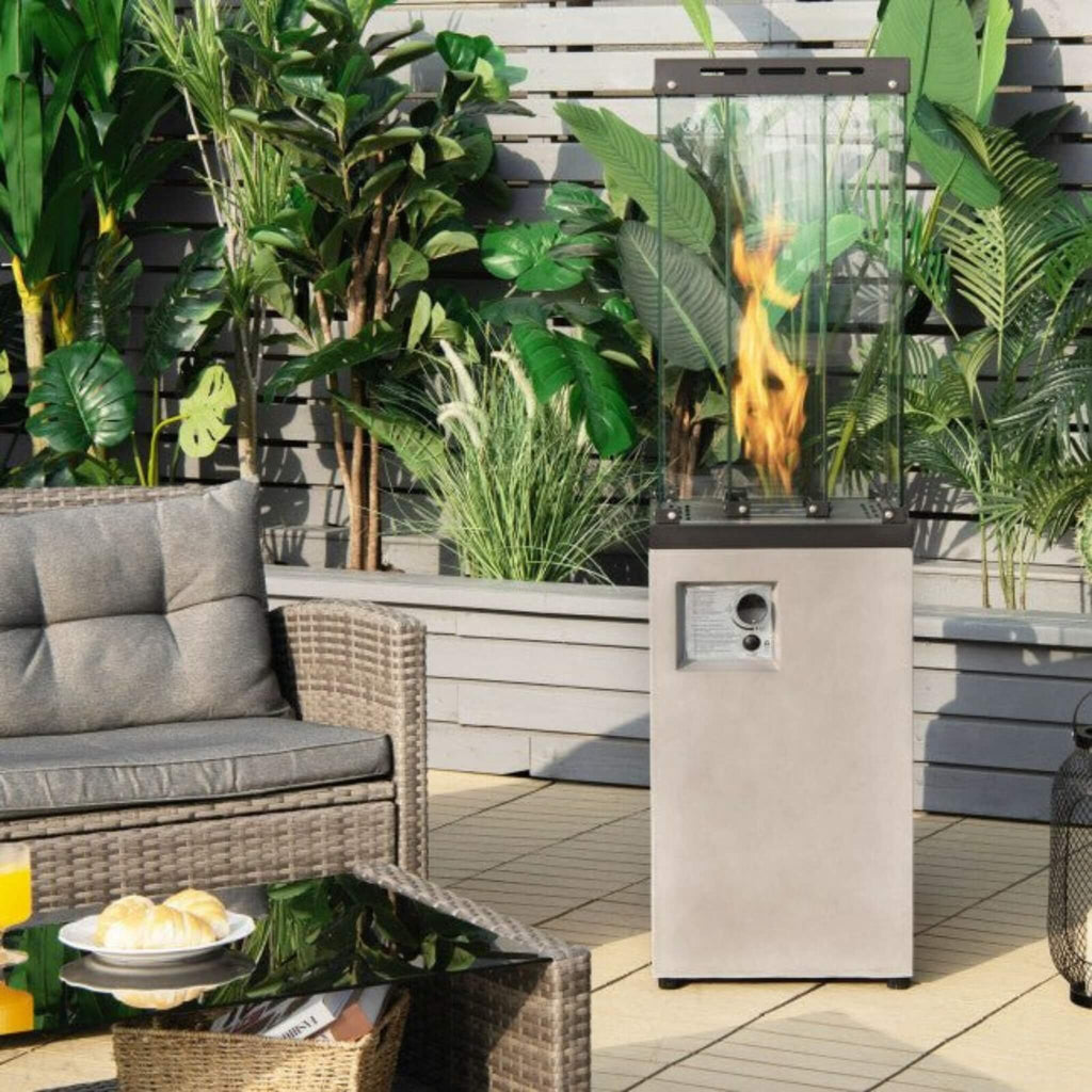 41K BTU Outdoor Propane Gas Patio Heater W/ Lockable Wheels (SAK98052)