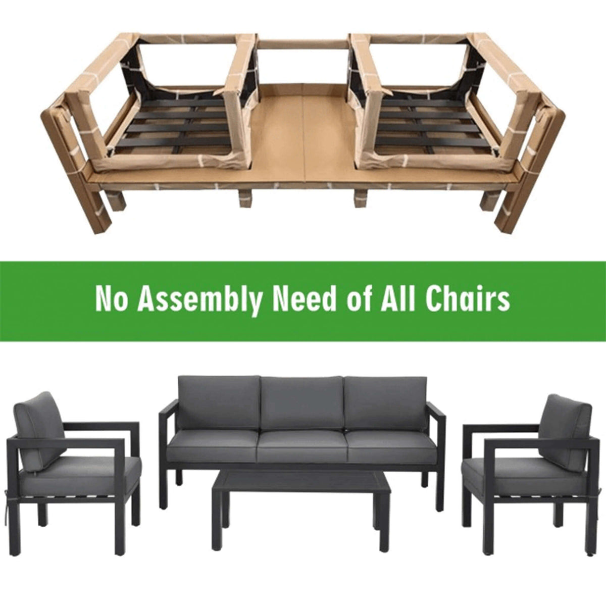 Alora 4-Piece Premium Outdoor Aluminum Furniture Set For Backyard & Poolside (SAK73532)