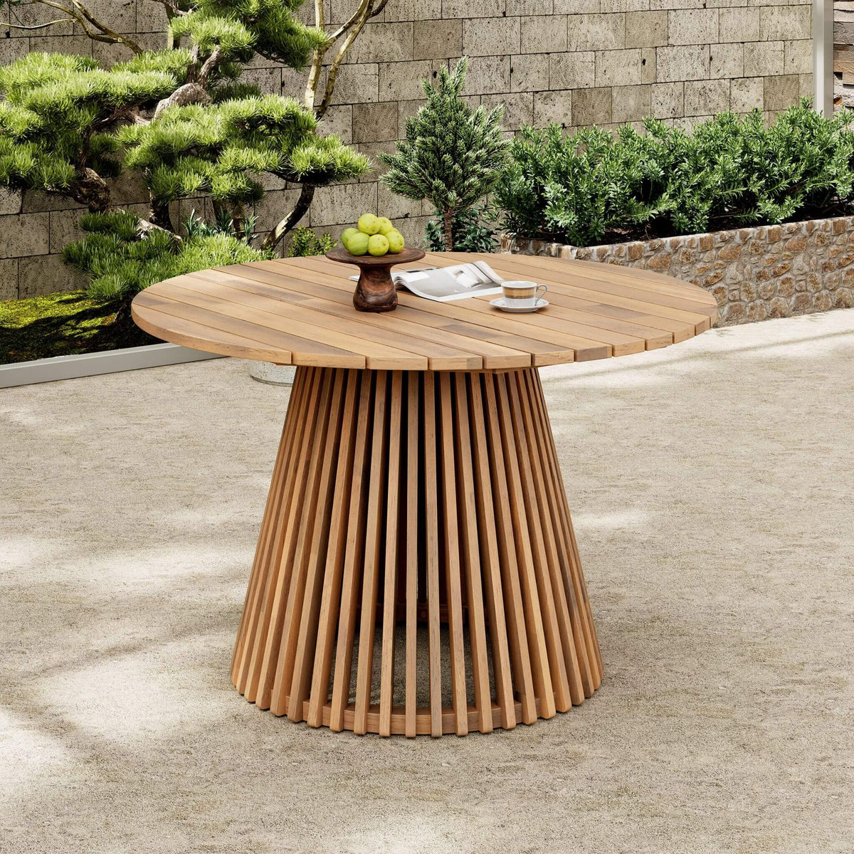 Alora Premium 5-Piece Acacia Wooden Outdoor Furniture Patio Set With Dining Chairs And Table (SAK70445)