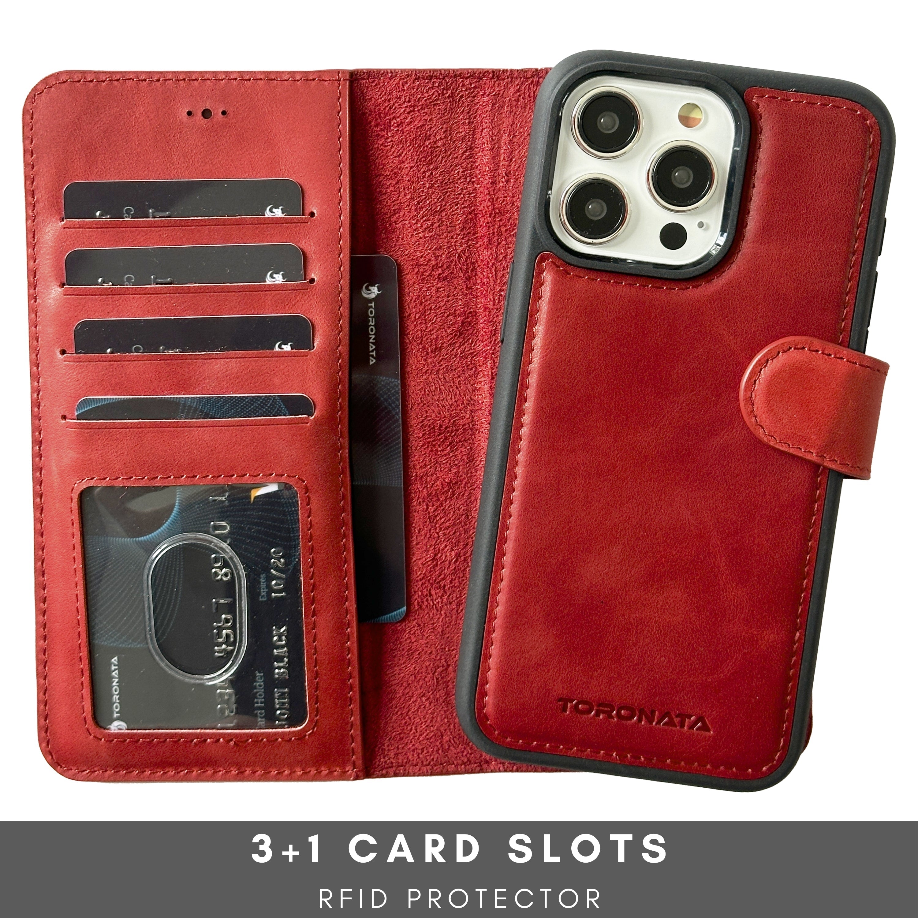 Vegas Premium Leather iPhone 15 Plus Wallet Case with MagSafe | Detachable RFID Blocking Luxury Wallet