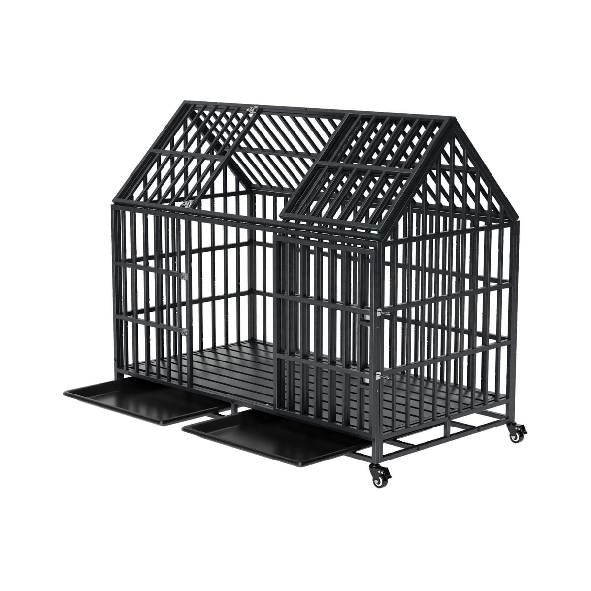 52-Inch Heavy-Duty Dog Crate With Roof Top Escape Proof Design (SAK90267)