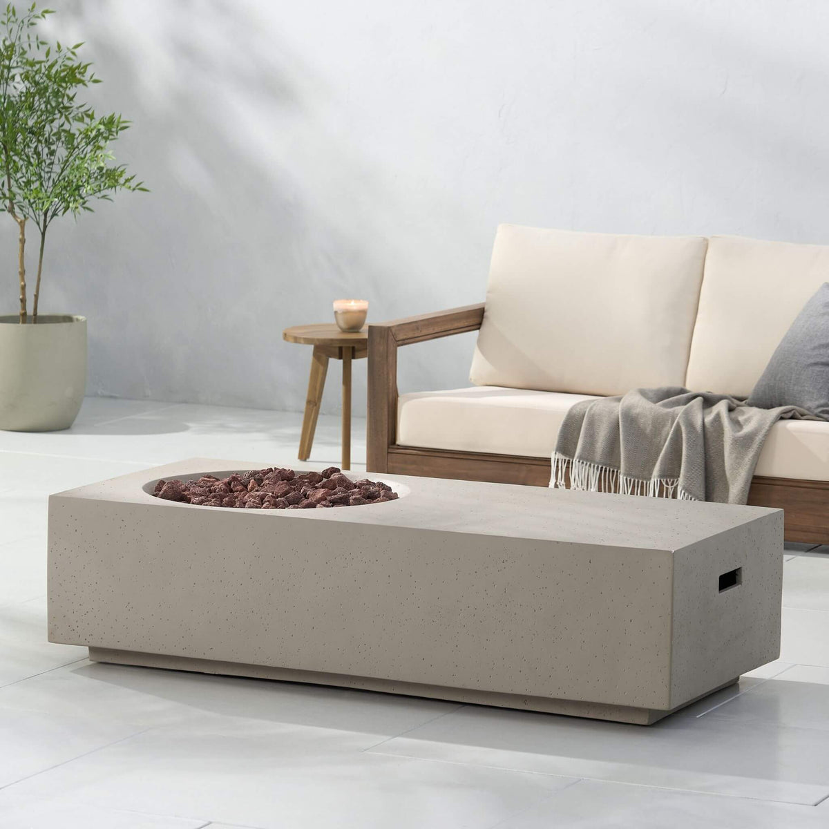 Alora Premium 56-Inch Modern 50K BTU MGO Fire Pit Coffee Table (SAK17643)