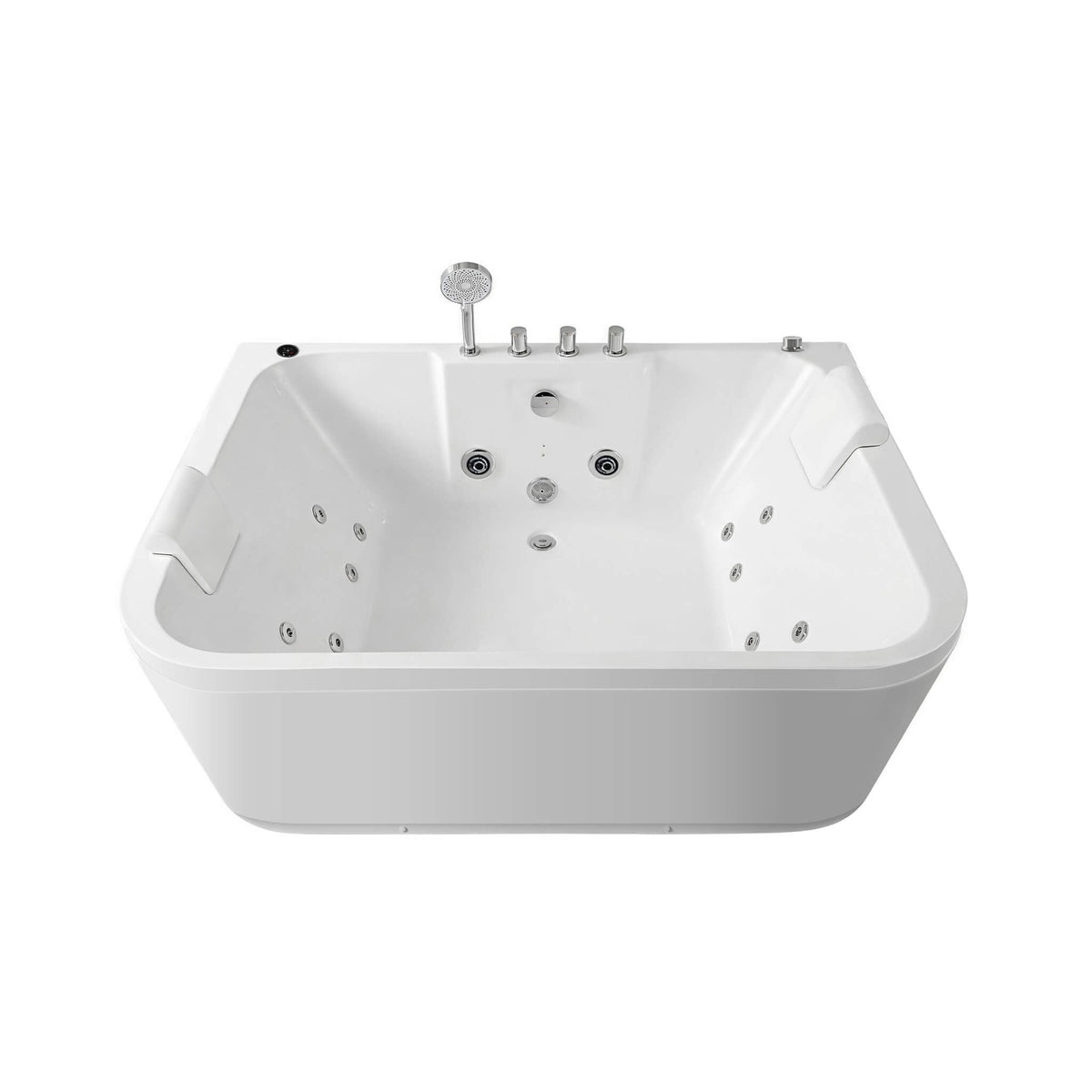 Nuvia Lagoona 61-Inch 2-Person Acrylic Whirlpool Massage Bathtub With 16 Water Jets And LED Lights (SAK15780)