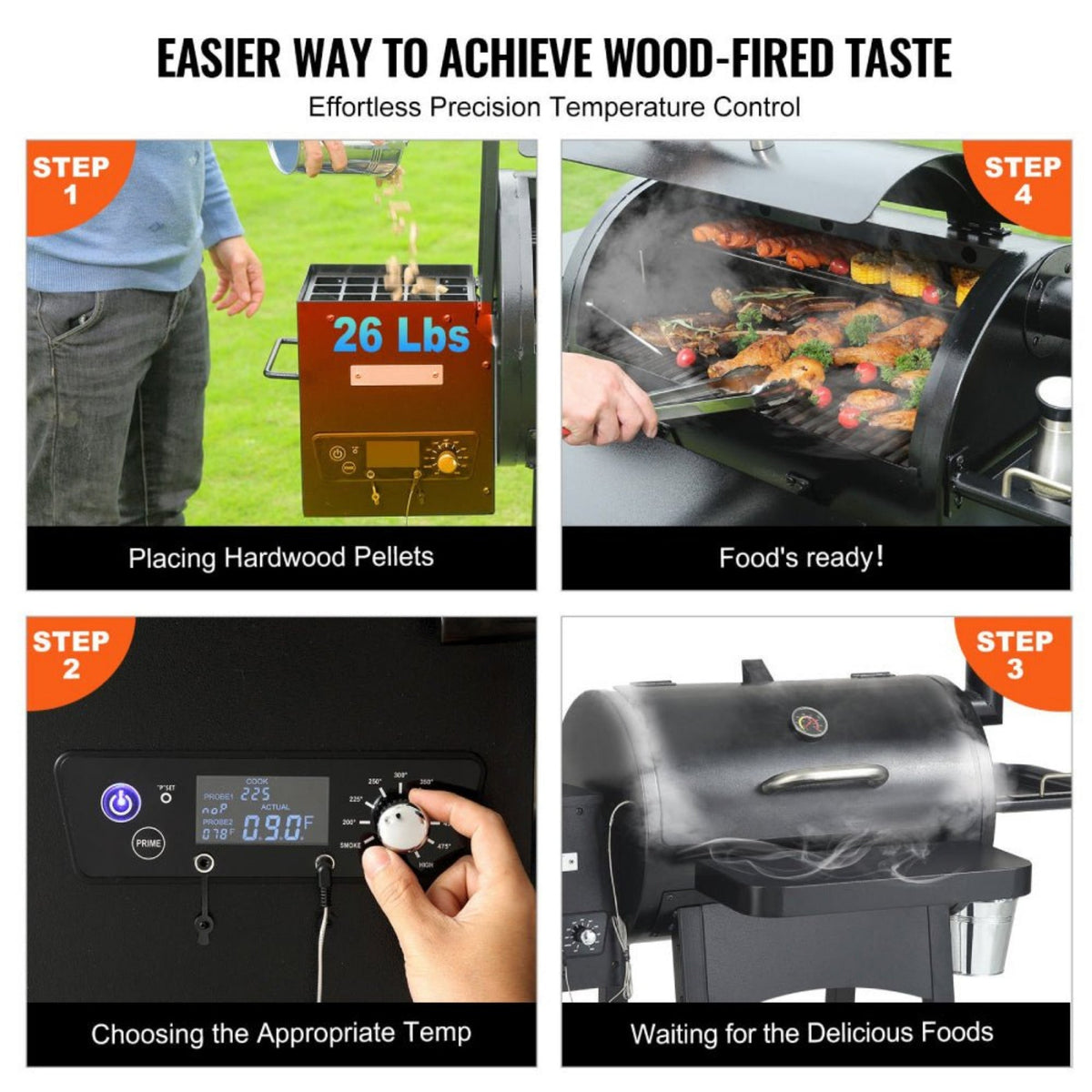 62-Inch Heavy-Duty Portable Wood Pellet BBQ Grill With Cart (SAK91308)