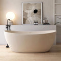 [65X33.5-Inch] Nuvia Freestanding Modern Oval Stone Resin Soaking Tub With Overflow Drain (SAK39231)