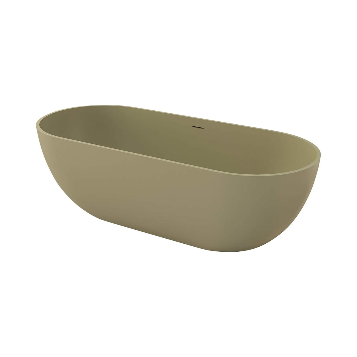 [69X30-Inch] Nuvia Freestanding Oval Stone Resin Soaking Tub With Overflow Drain (SAK35786)