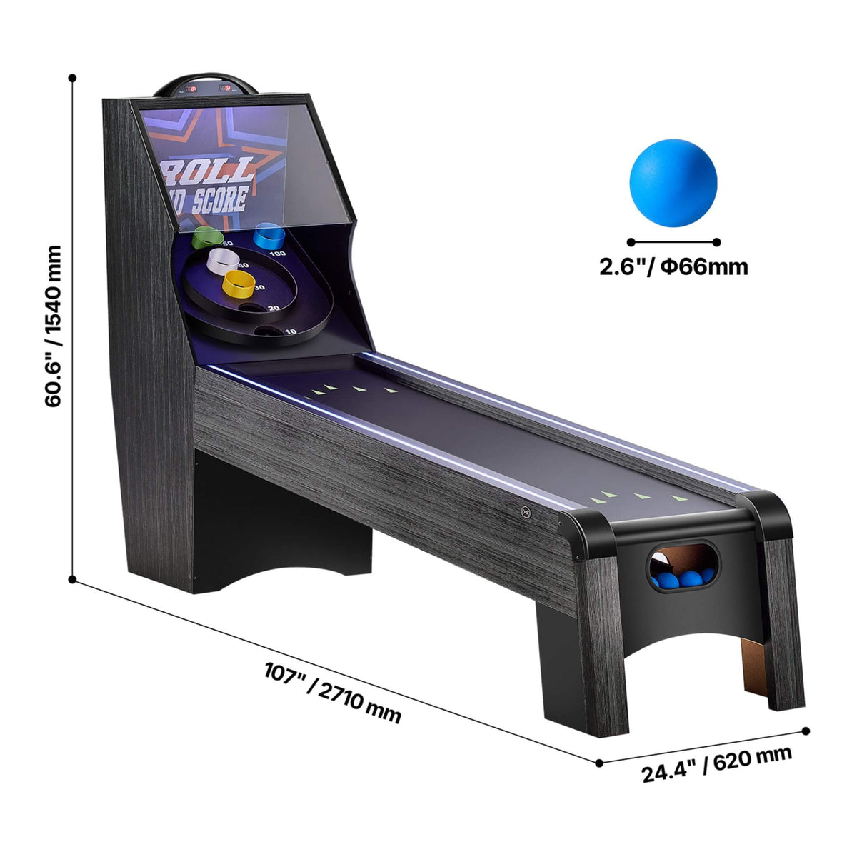 9FT Roll And Score Game Table With Automatic Ball Return (SAK49172)