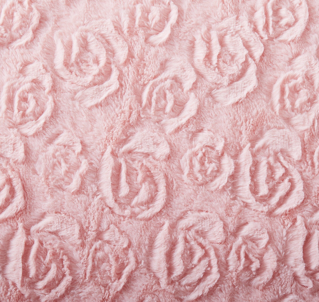 DaDa Bedding Pastel Pink Faux Fur Pillow Cover