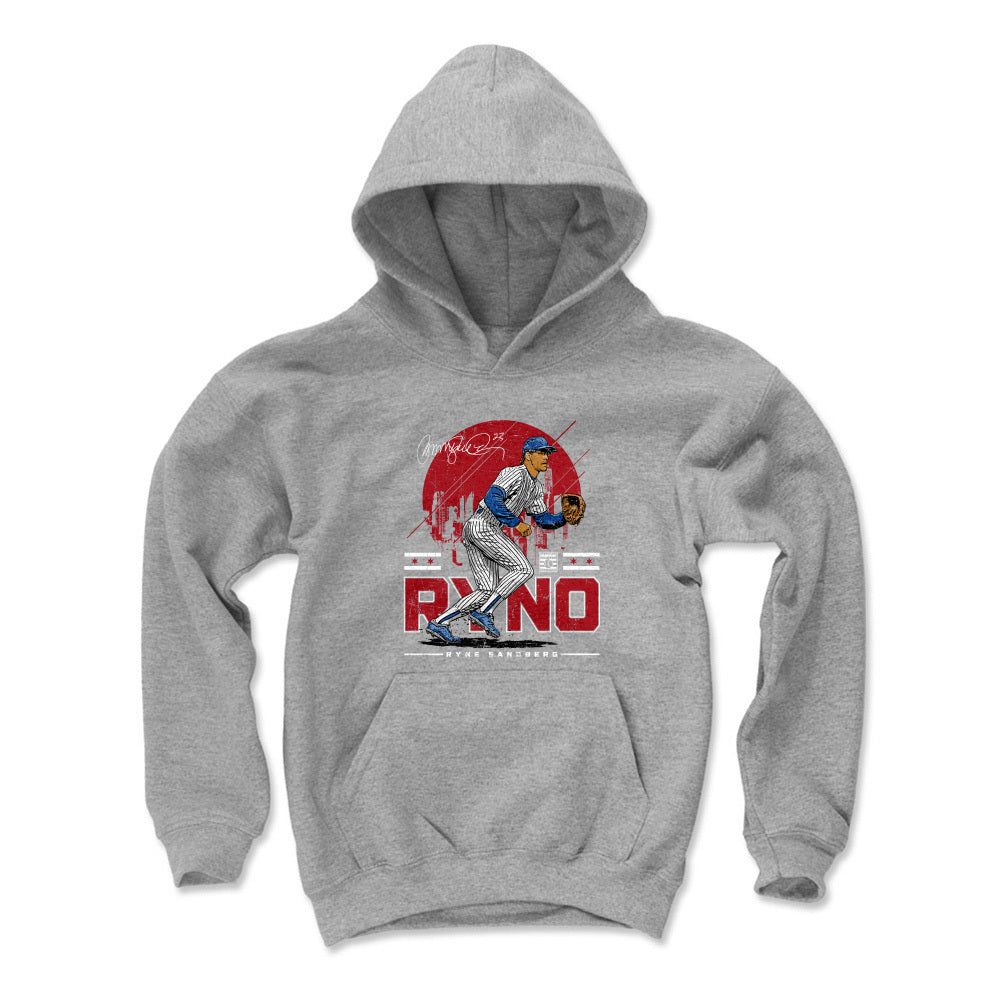 Ryne Sandberg Chicago Skyline WHT