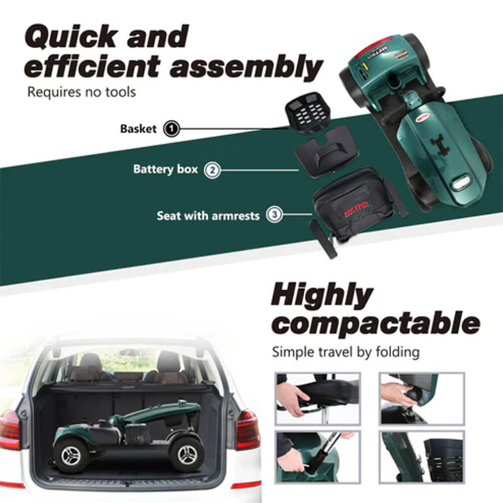 Metro Mobility Max Plus 24V/20AH Heavy Duty Electric Drive Mobility Scooter, 300LBS (SAK93164)