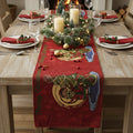 DaDa Bedding Red Santa Claus Christmas Tree Woven Tapestry Dining Table Runner (17615)