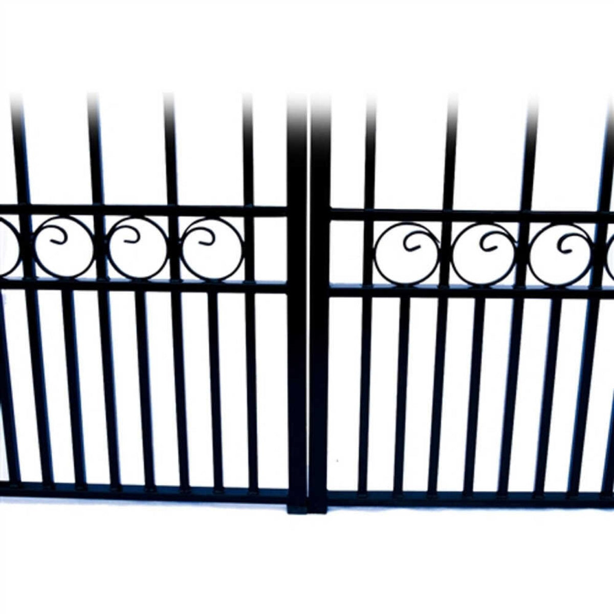 [12-18FT] Heavy-Duty Paris-Style Steel Premium Dual-Swing Driveway Gate (SAK97031)