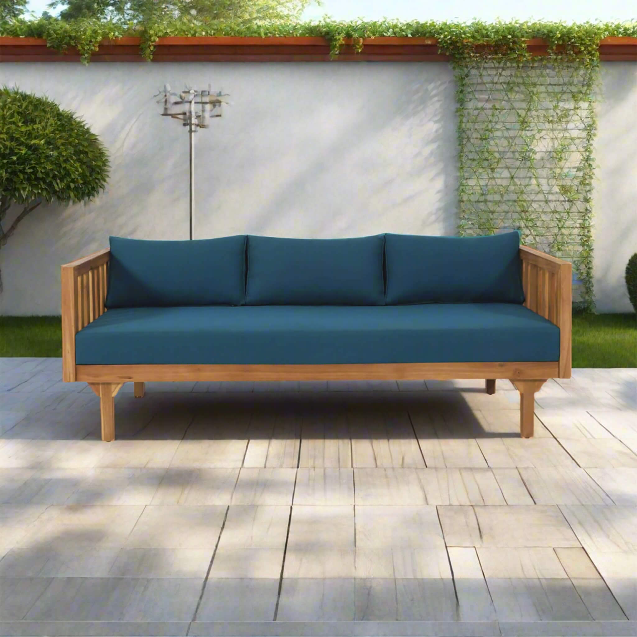 Alora 3-Seater Acacia Wood Daybed Sofa With Water-Resistant Cushions (SAK65773)
