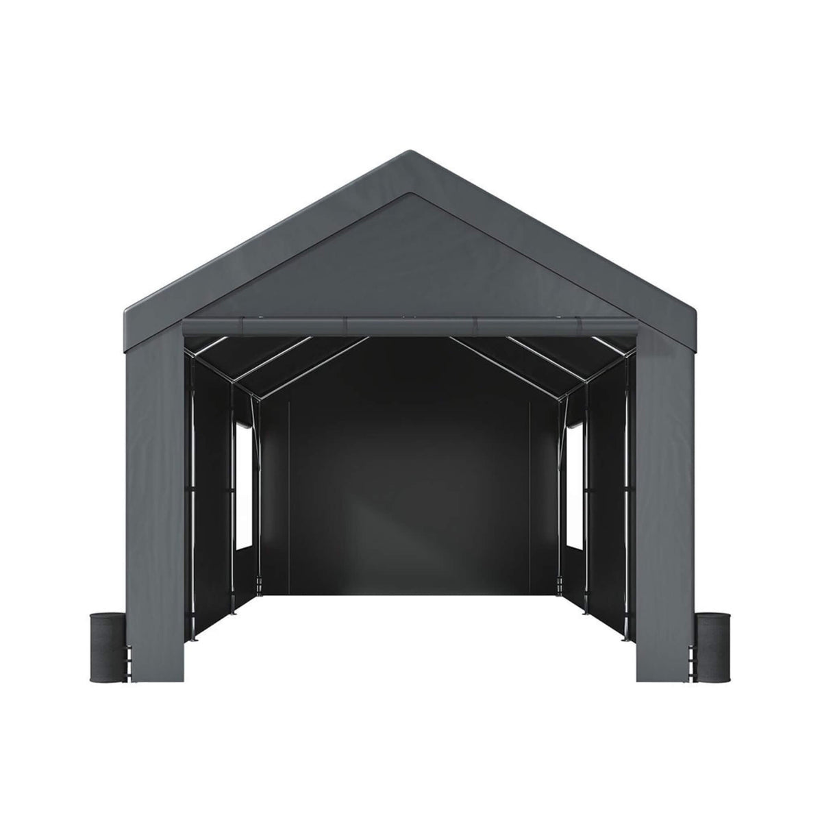 [12X20FT] Alora Heavy-Duty Outdoor Premium Garage Tarp Canopy Shelter W/ Removable Sidewalls (SAK94615)