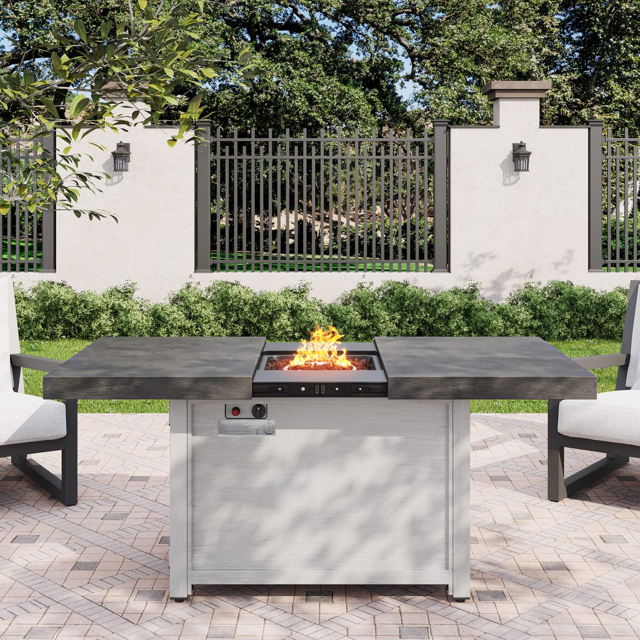 Alora Premium 50K BTU Rectangle Outdoor Aluminum Fire Pit Table (SAK70248)