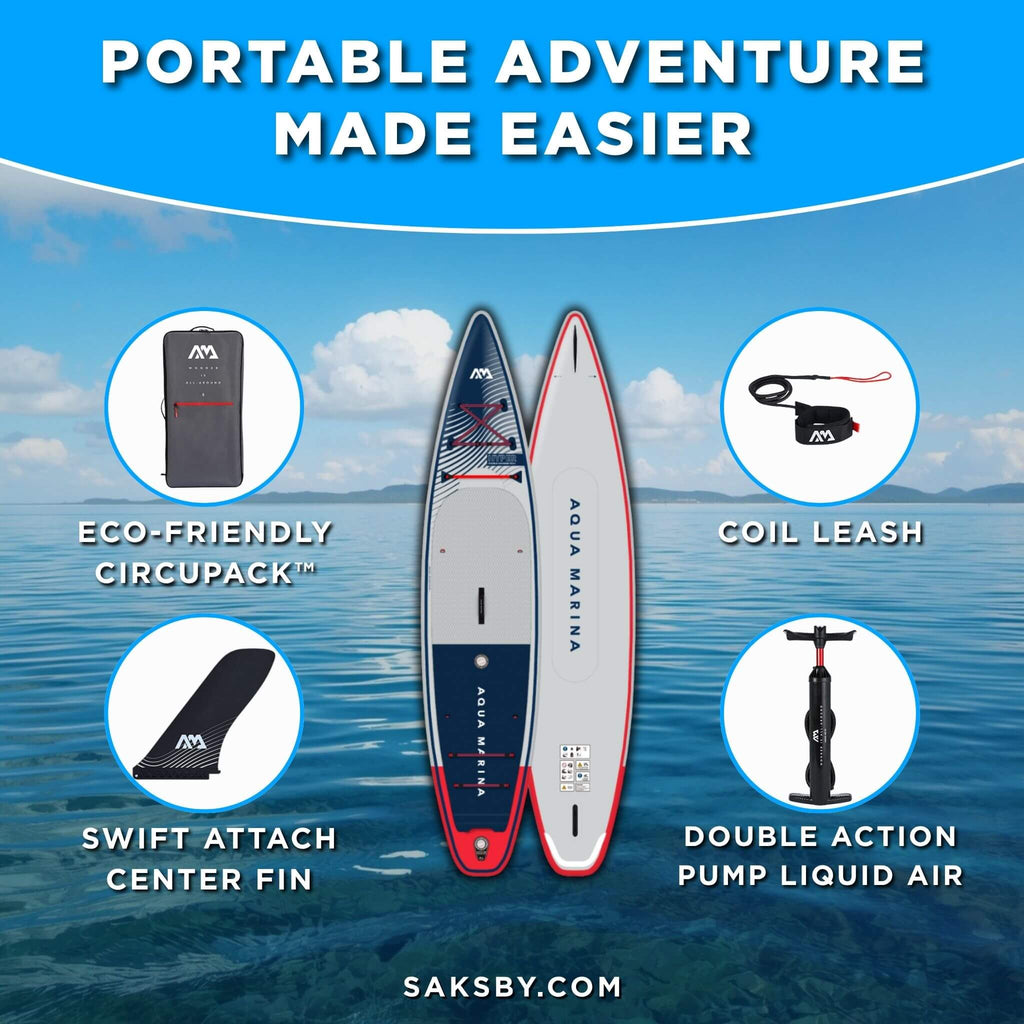 Aqua Marina Hyper 12FT Navy Touring SUP With Hydrodynamic Rail Edges & Adjustable Bungee [BT-23HY02] (SAK23285)