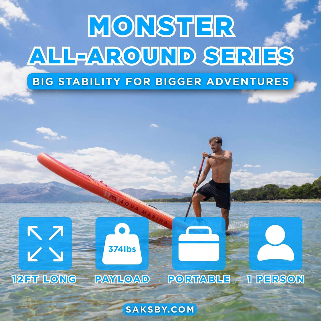 Aqua Marina Monster 12FT All-Around ISUP Sky Glider With Swift Attach Center Fin [BT-23MOP] (SAK56240)