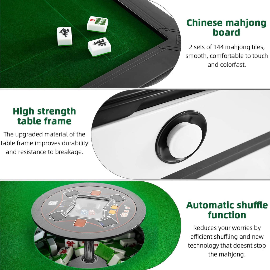 Automatic Foldable Chinese Mahjong Table Set With Two 144 Tile Sets (SAK31957)
