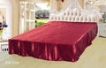 DaDa Bedding Sangria Ruby Red Dust Ruffle Pleated Bed Skirt - 14" Drop - Cal King (BS-BM8086)