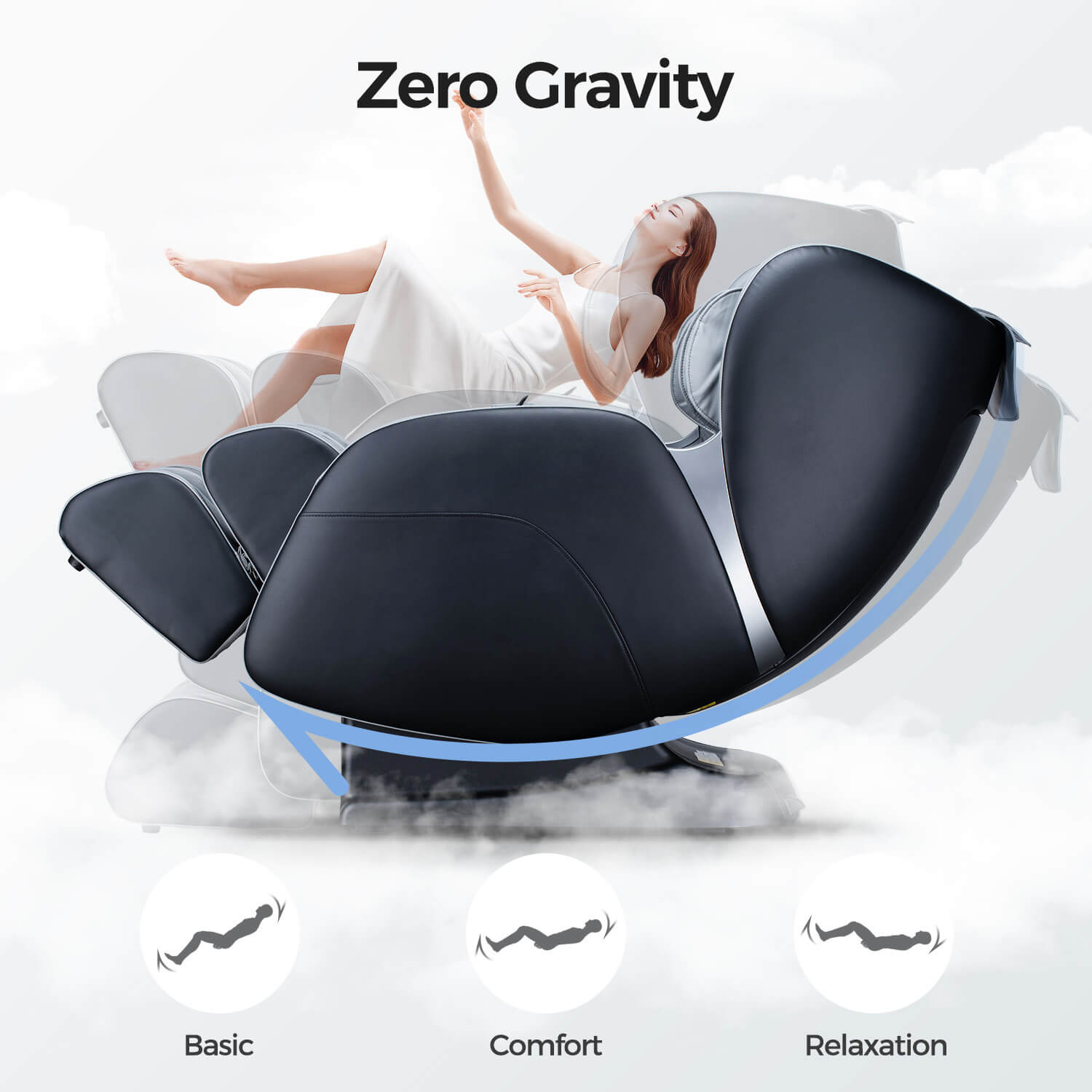 Bosscare Full Body 3D Zero Gravity Shiatsu Recline Massage Chair With Waist Heating (SAK37215)