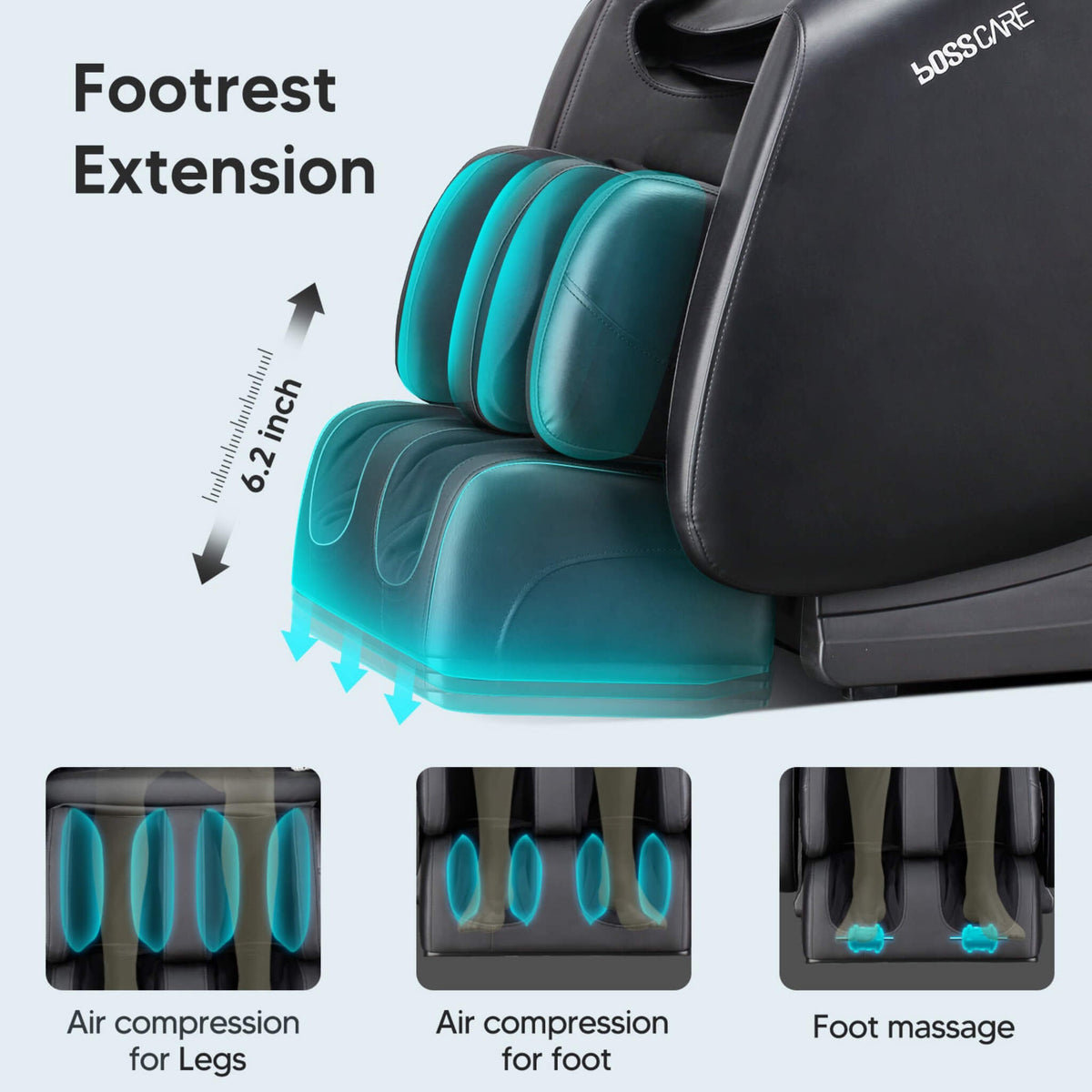 Bosscare Full Body Zero Gravity Shiatsu Recliner Massage Chair With AI Voice & App Control (SAK52960)