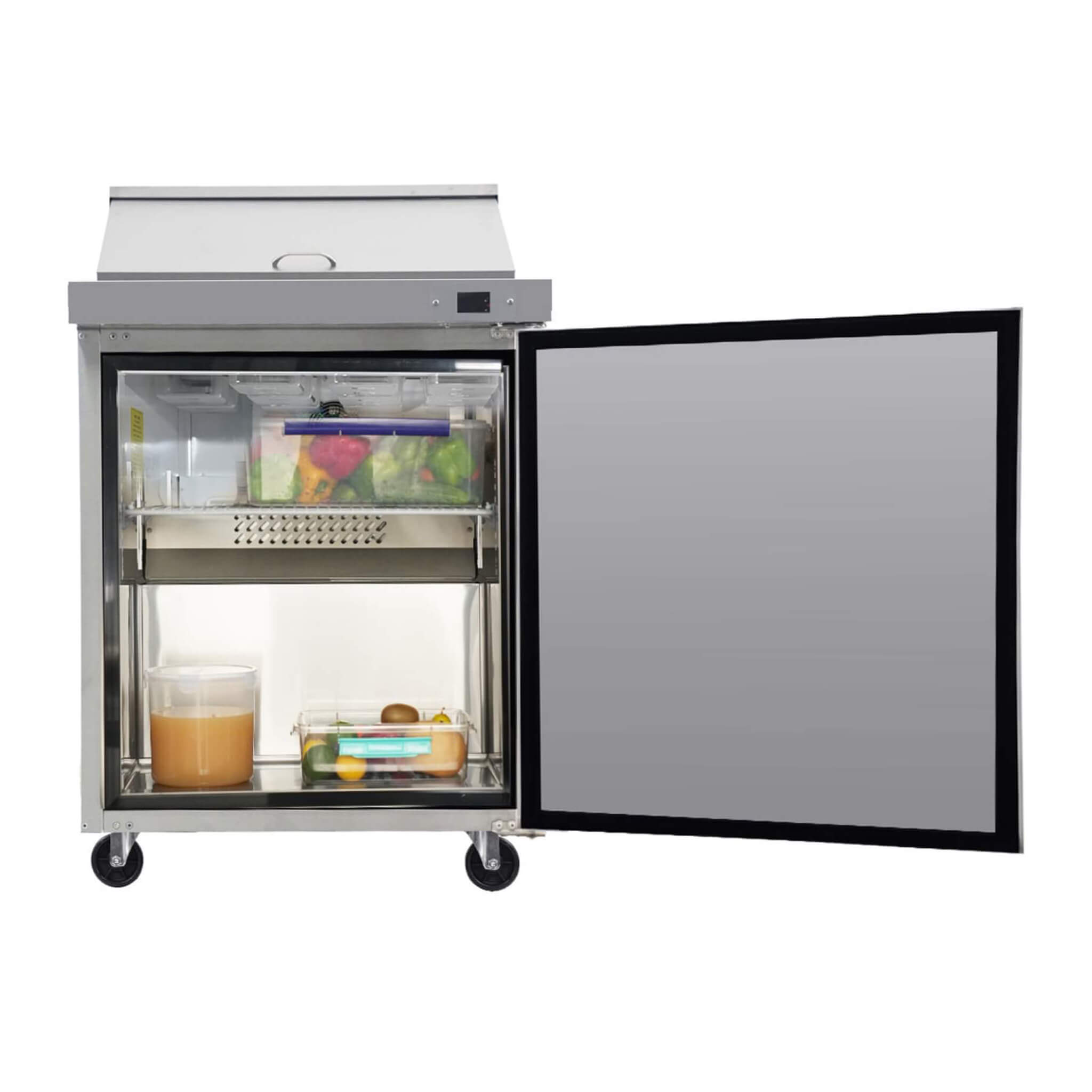 Commercial Refrigerator Sandwich & Salad Prep Table With Butcher Block Cutting Board (SAK31598)