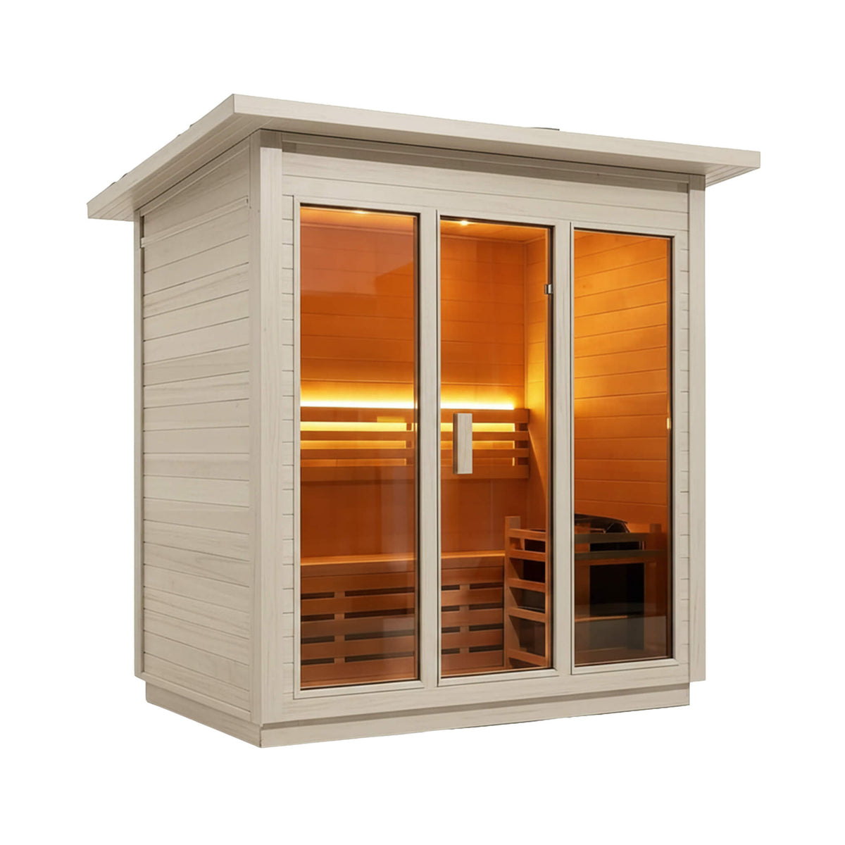 Custom 8-Person Luxury Spruce Outdoor Steam Sauna With Heater And Stones [Made-To-Order] (SAK51642)