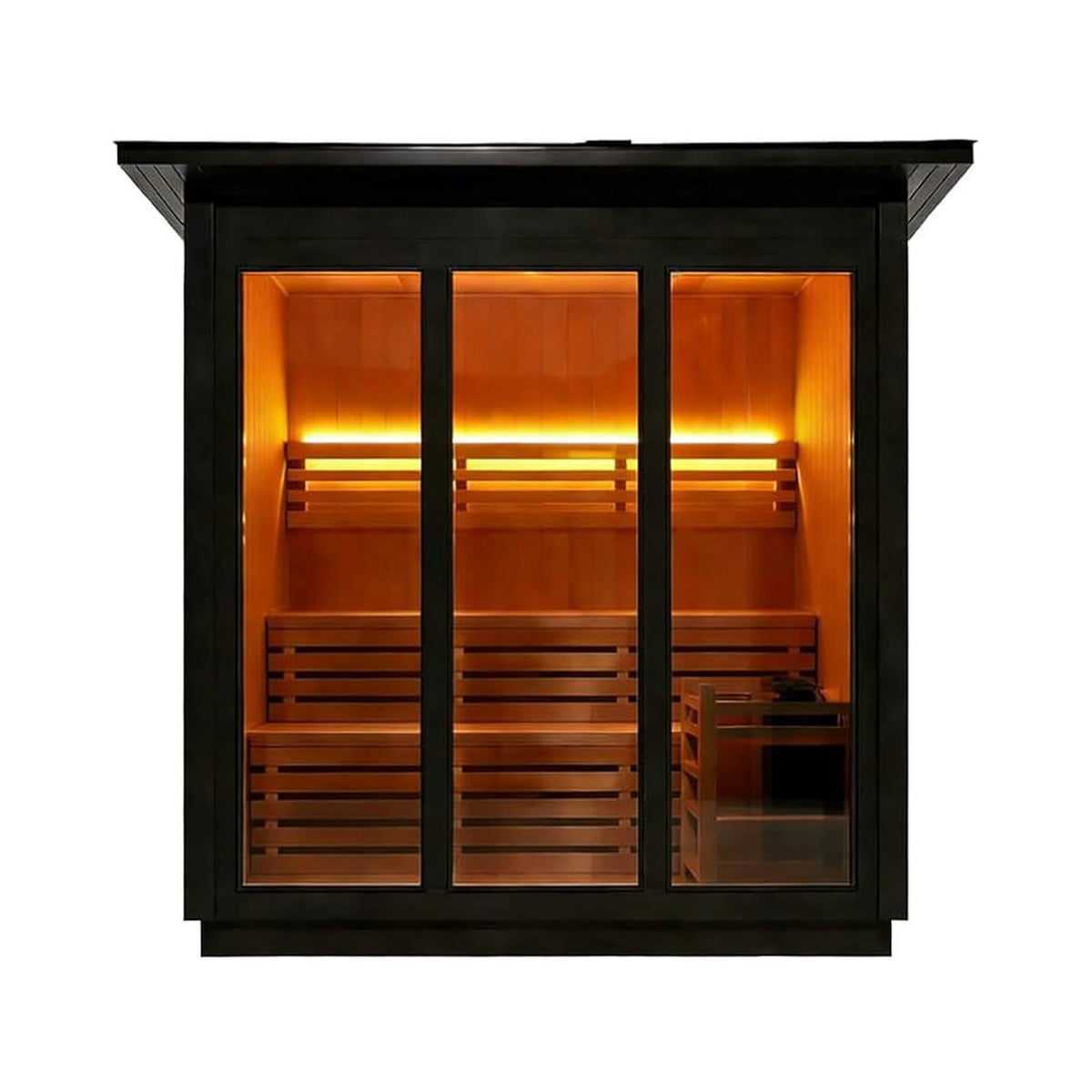 Custom 6-Person Luxury Canadian Red Cedar Outdoor Steam Sauna With Heater And Stones [Made-To-Order] (SAK78615)
