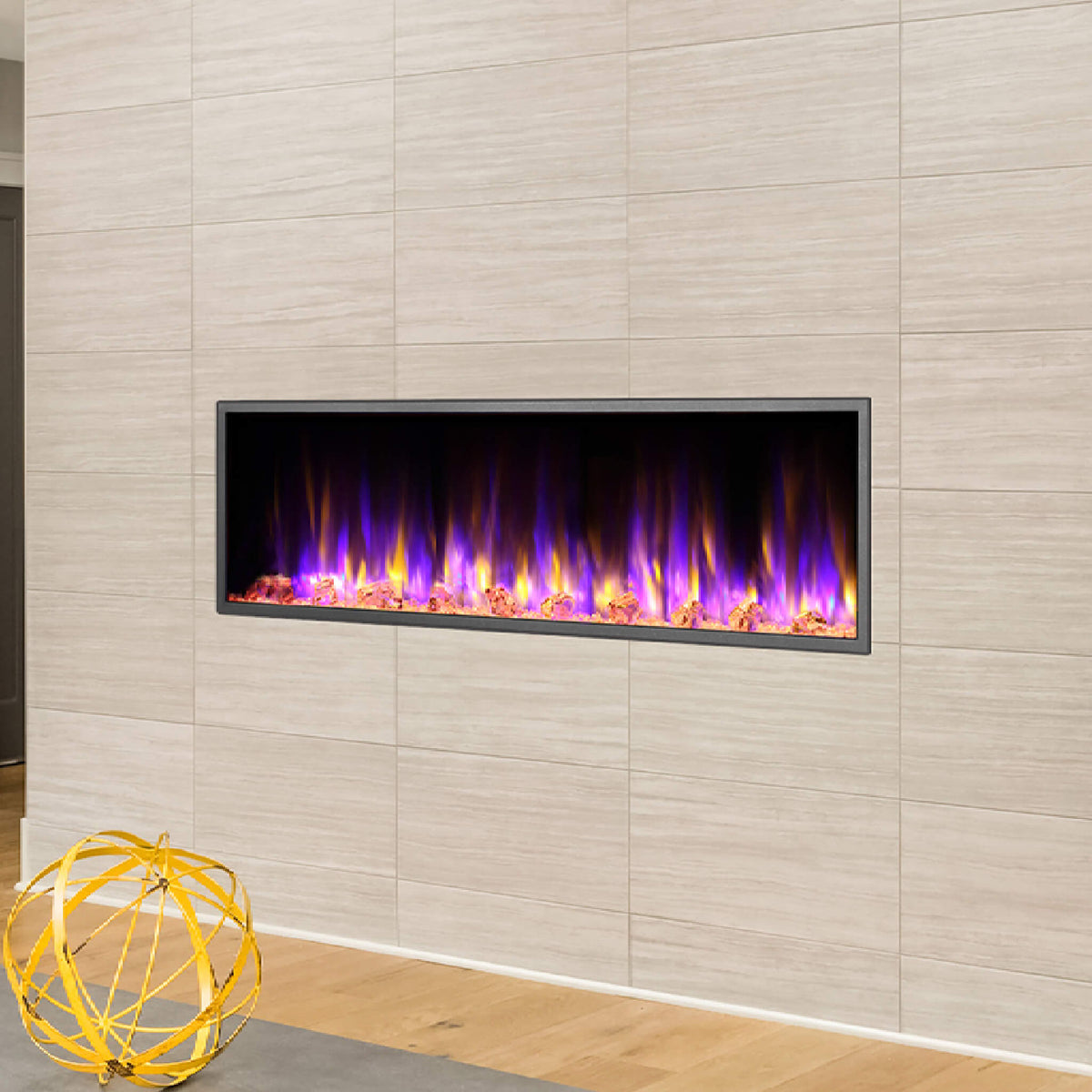 Dynasty Harmony 57-Inch Recessed Smart Linear Electric Fireplace With Remote Control [DY-BEF57] (SAK41756)