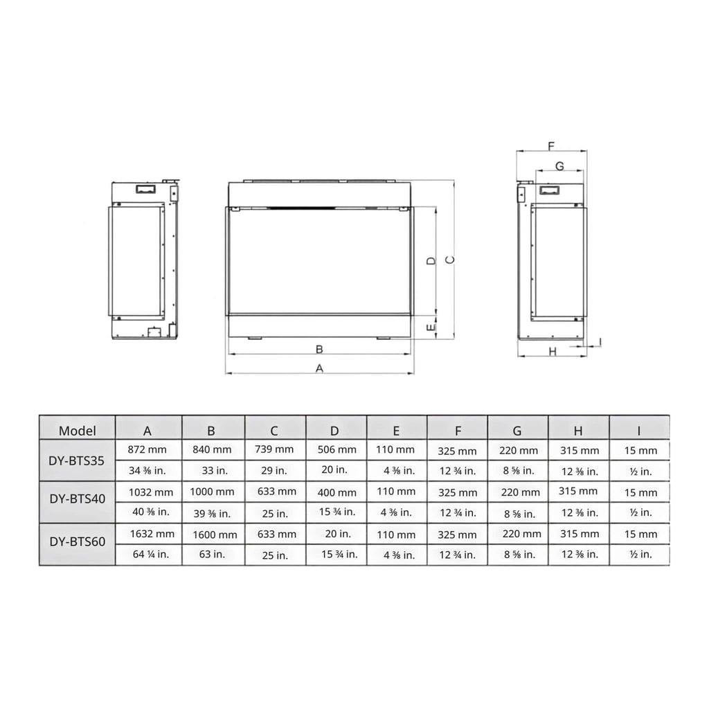 Dynasty Melody 40-Inch Multi-Sided Smart Electric Fireplace With Remote Control [DY-BTS40] (SAK48210)