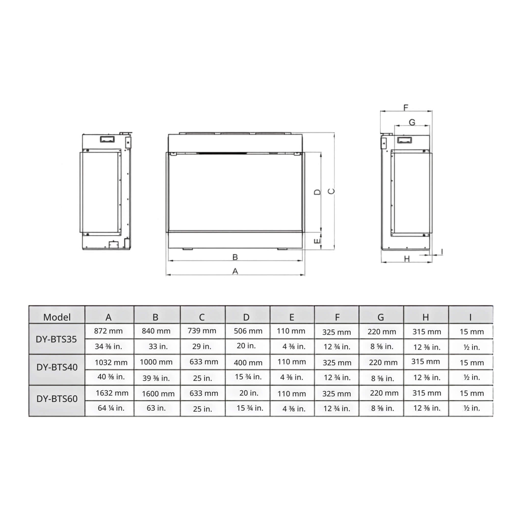 Dynasty Melody 64-Inch Built-In 3 Sided Smart Electric Fireplace [DY-BTS60] (SAK79345)