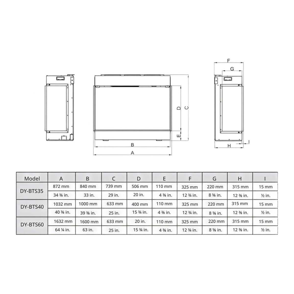Dynasty Melody 35-Inch Multi-Sided Smart Electric Fireplace With Auto Shut Off [DY-BTS35] (SAK87490)