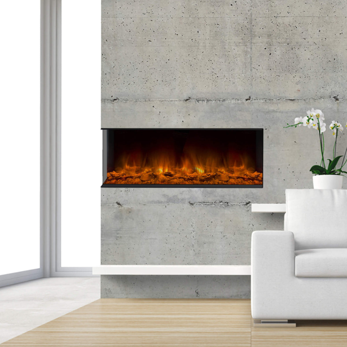 Dynasty Melody 40-Inch Multi-Sided Smart Electric Fireplace With Remote Control [DY-BTS40] (SAK48210)
