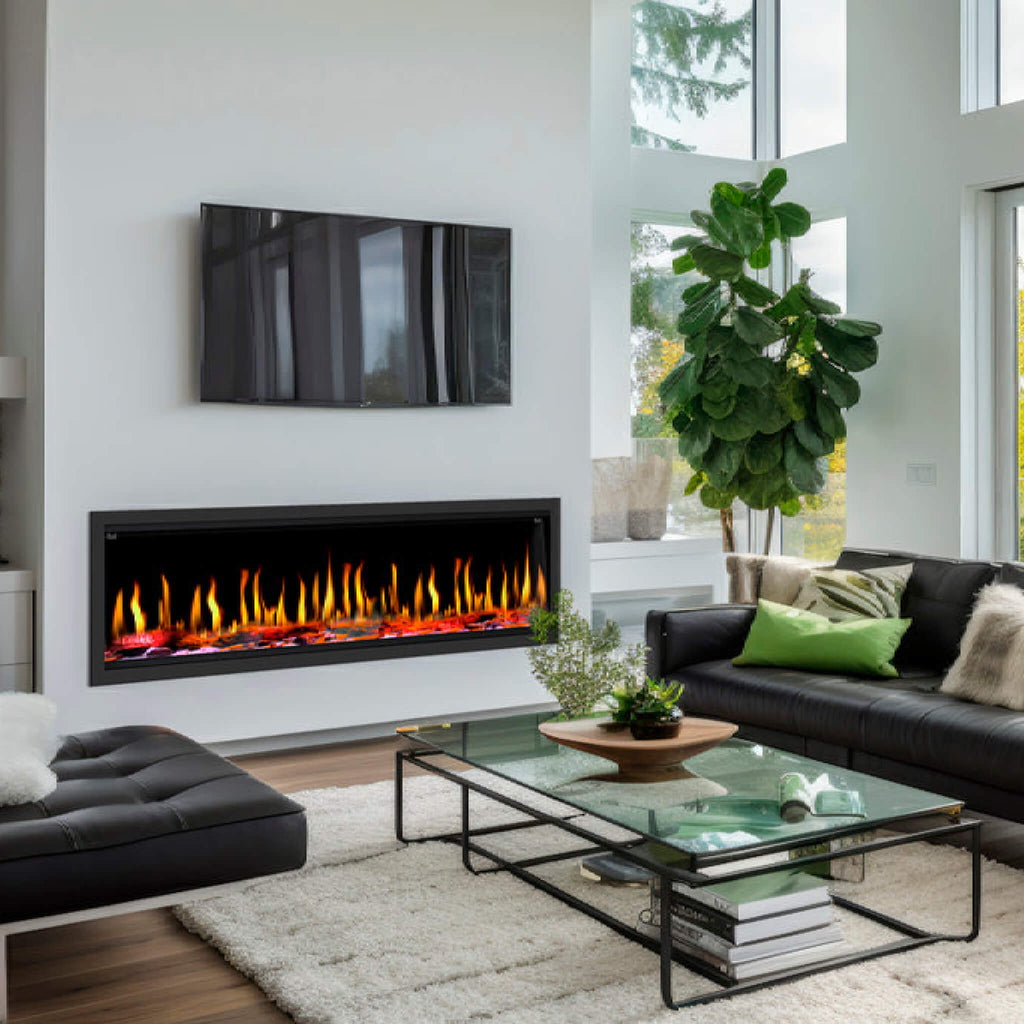 Dynasty Tempo 63-Inch Virtual Linear Electric Fireplace With Multifunction Remote Control [DY-FVX63] (SAK20385)