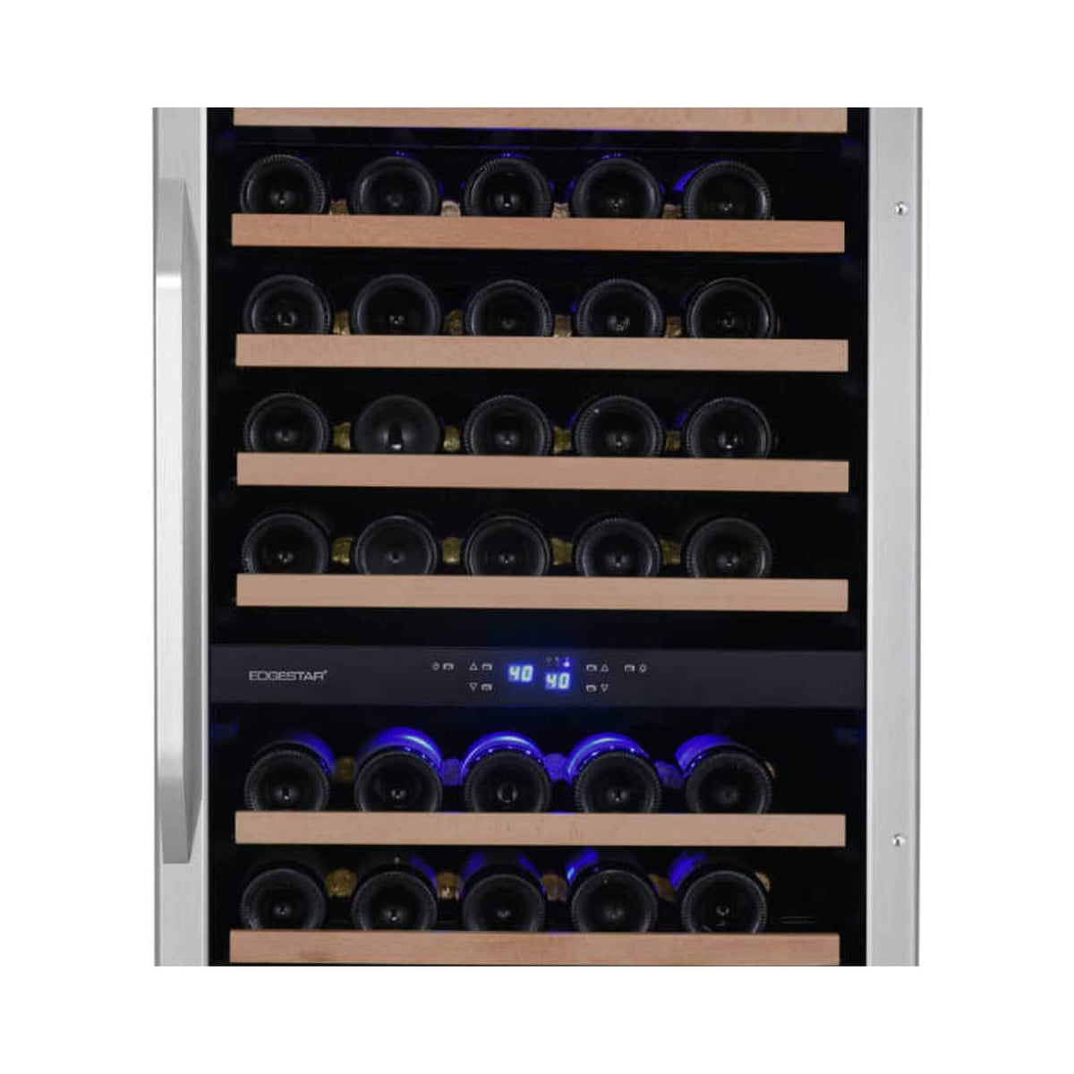 Edgestar 24-Inch 141 Bottle Capacity Freestanding Dual Zone Wine Cooler With Interior Lighting [CWR1552DZ] (SAK49245)