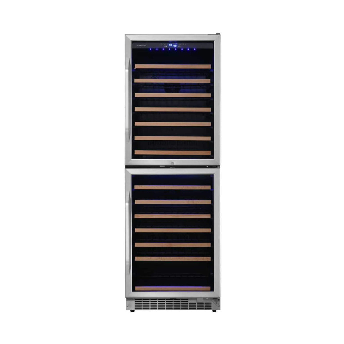 Edgestar 24-Inch 142 Bottle Built-In Dual Zone Double Door Wine Cooler With Door Lock [CWR1553DD] (SAK30742)