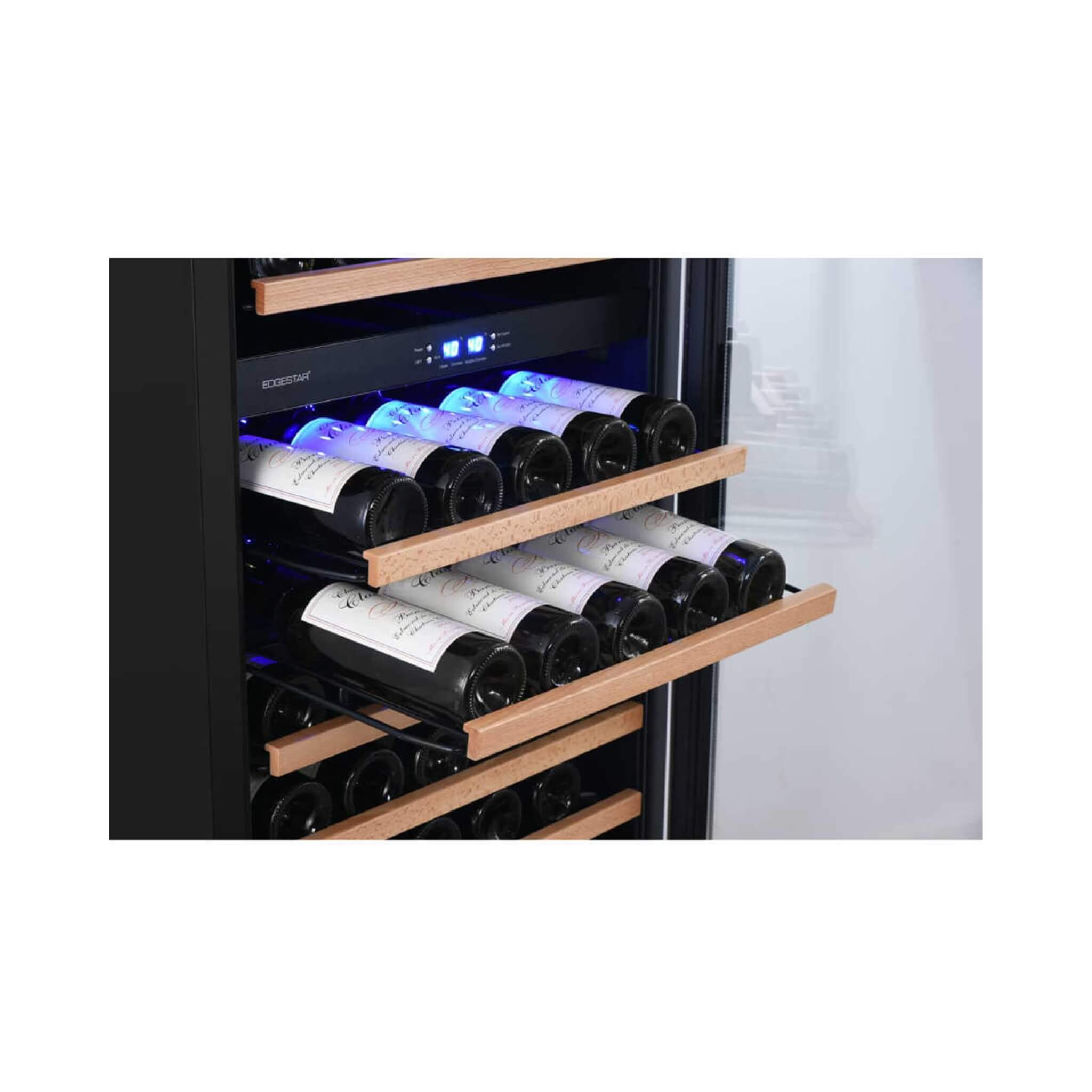 Edgestar 24-Inch 142 Bottle Built-In Dual Zone Double Door Wine Cooler With Door Lock [CWR1553DD] (SAK30742)