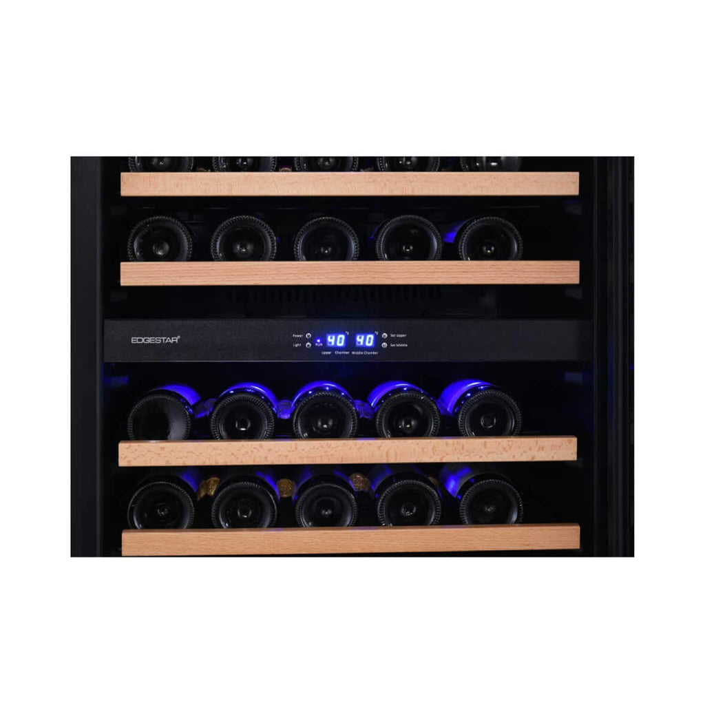 Edgestar 24-Inch Wide 131 Bottle Capacity Built-In Triple Zone Wine Cooler (SAK65891)