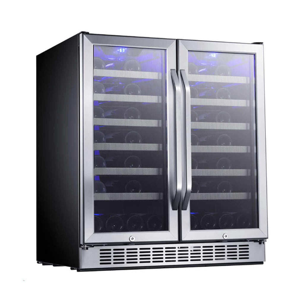 Edgestar 30-Inch Wide 56 Bottle Capacity Built-In French Door Wine Cooler With Door Locks [CWR5631FD] (SAK56381)
