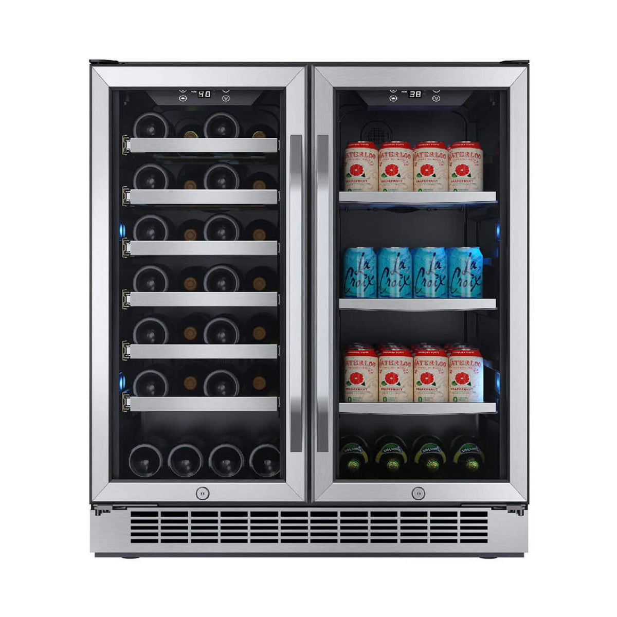 Edgestar 30-Inch Wide 28 Bottle Built In Dual Zone Beverage Center With 86 Can Capacity (SAK35972)