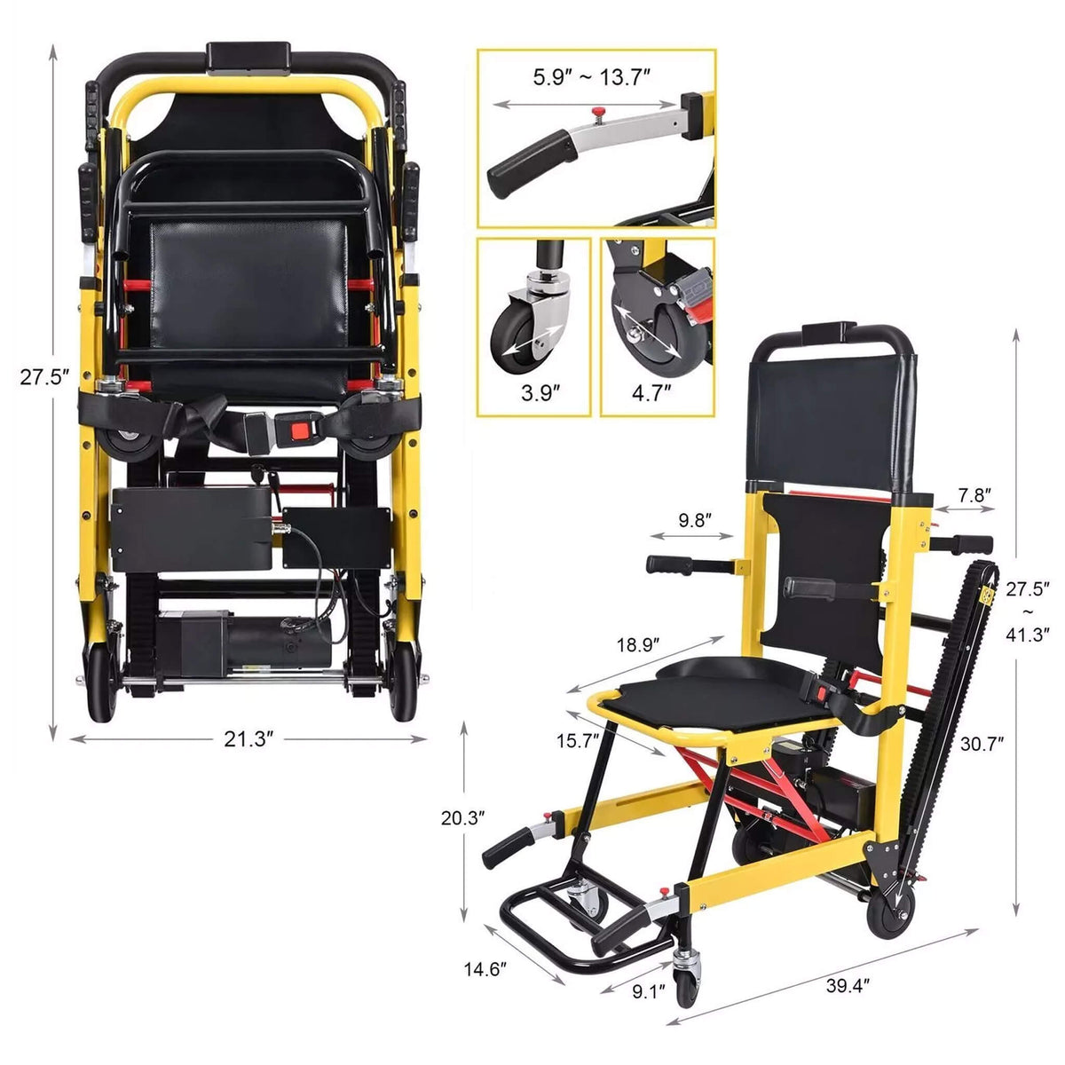 Motivo Heavy-Duty Electric Motorized Handicap Elderly EMS Home Stair Climbing Wheelchair Lift, 350LBS [FDA-Approved] (SAK54615)