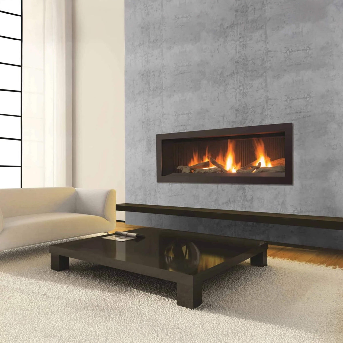 Enviro Linear Nova Direct Vent Natural Gas Fireplace With Burner Tray, Vermiculite, Steel Liner & LP Conversion Kit [C44-2] (SAK45387)