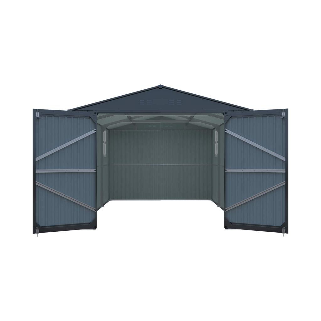 Alora Extra-Large Outdoor Galvanized Steel Outdoor Storage Shed With Skylight Roof (SAK42671)